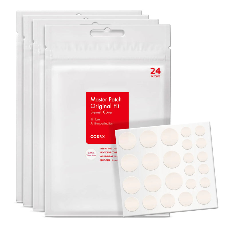 COSRX Acne Pimple Patch (96) Absorbing Hydrocolloid Original 3 Size Patches for Blemishes and Zits Cover Spot Stickers for Face and Body Not Tested on Animals